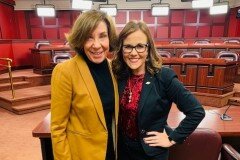 October 23, 2019- Senator Iovino with Christina Abernethy at a hearing in Harrisburg on her legislation to expand the availability of adult changing tables throughout PA.