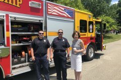 June 29, 2019 - Senator Iovino with firefighters at Peters Township Community Day.